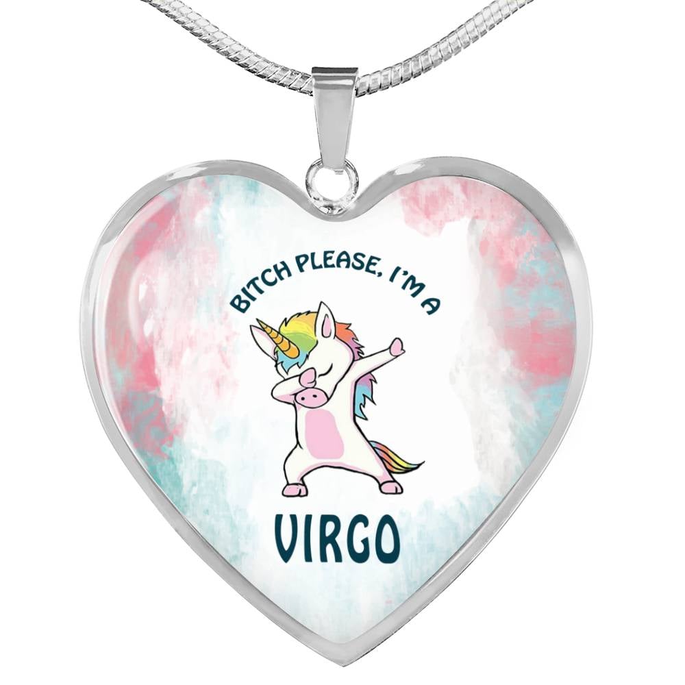 Virgo Unicorn Heart Necklace zodiac jewelry for her birthday outfit
