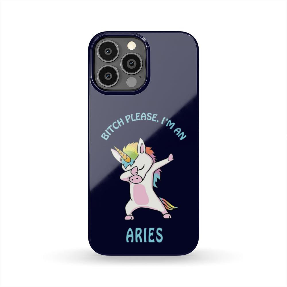Aries Dabbing Unicorn Blue Phone Case