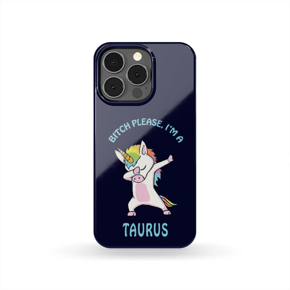 Taurus Dabbing Unicorn Blue Phone Case