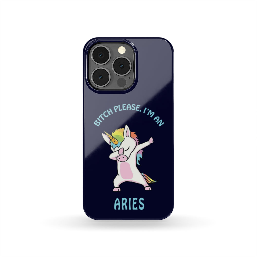 Aries Dabbing Unicorn Blue Phone Case