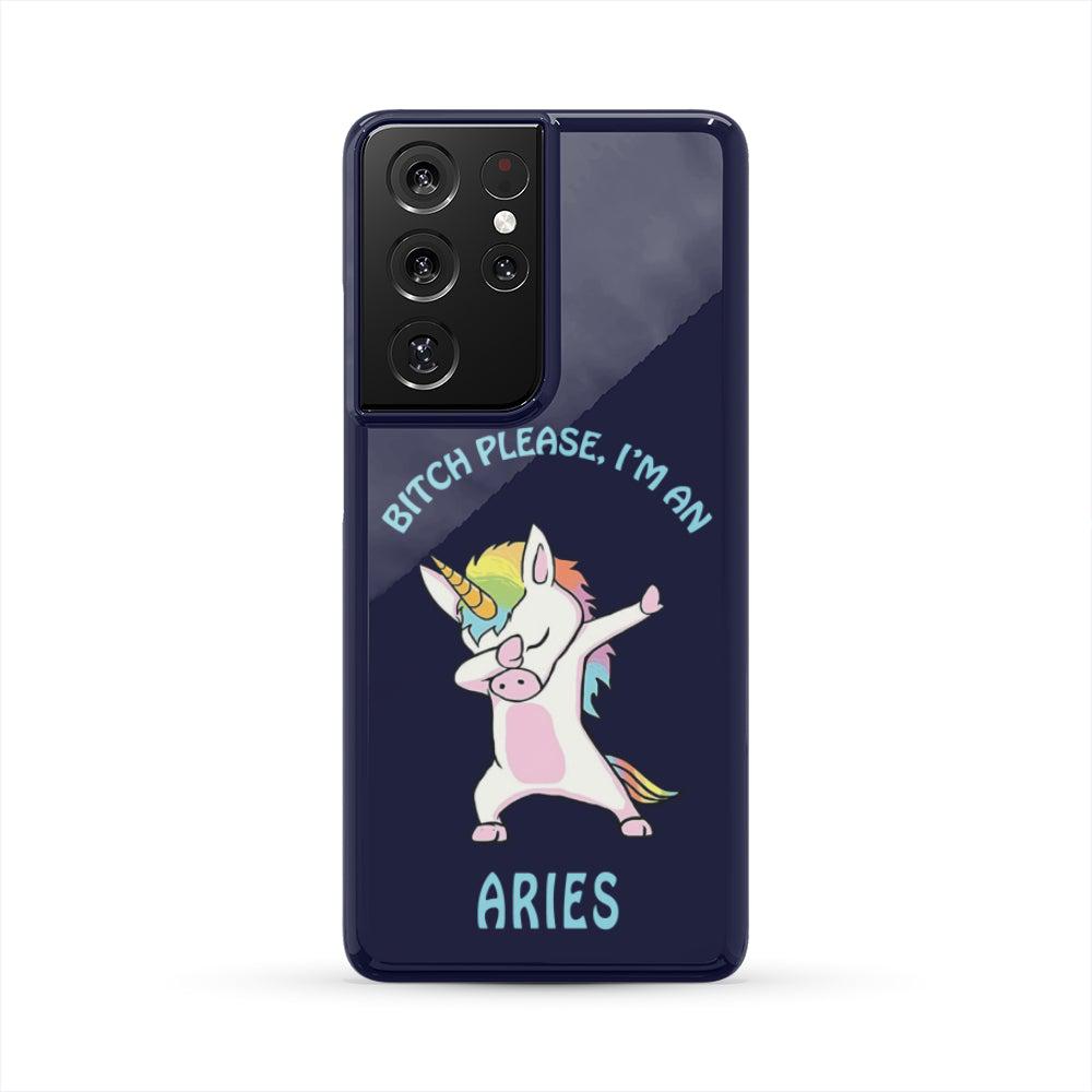 Aries Dabbing Unicorn Blue Phone Case